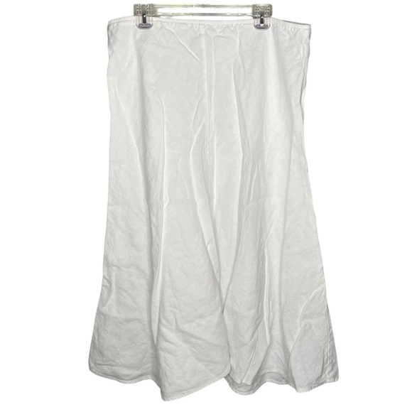 Eileen Fisher skirt white linen midi length women’s size xl - Picture 1 of 4